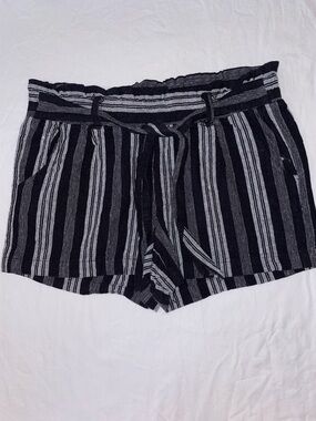 Jolt Black and White Striped Women’s Shorts